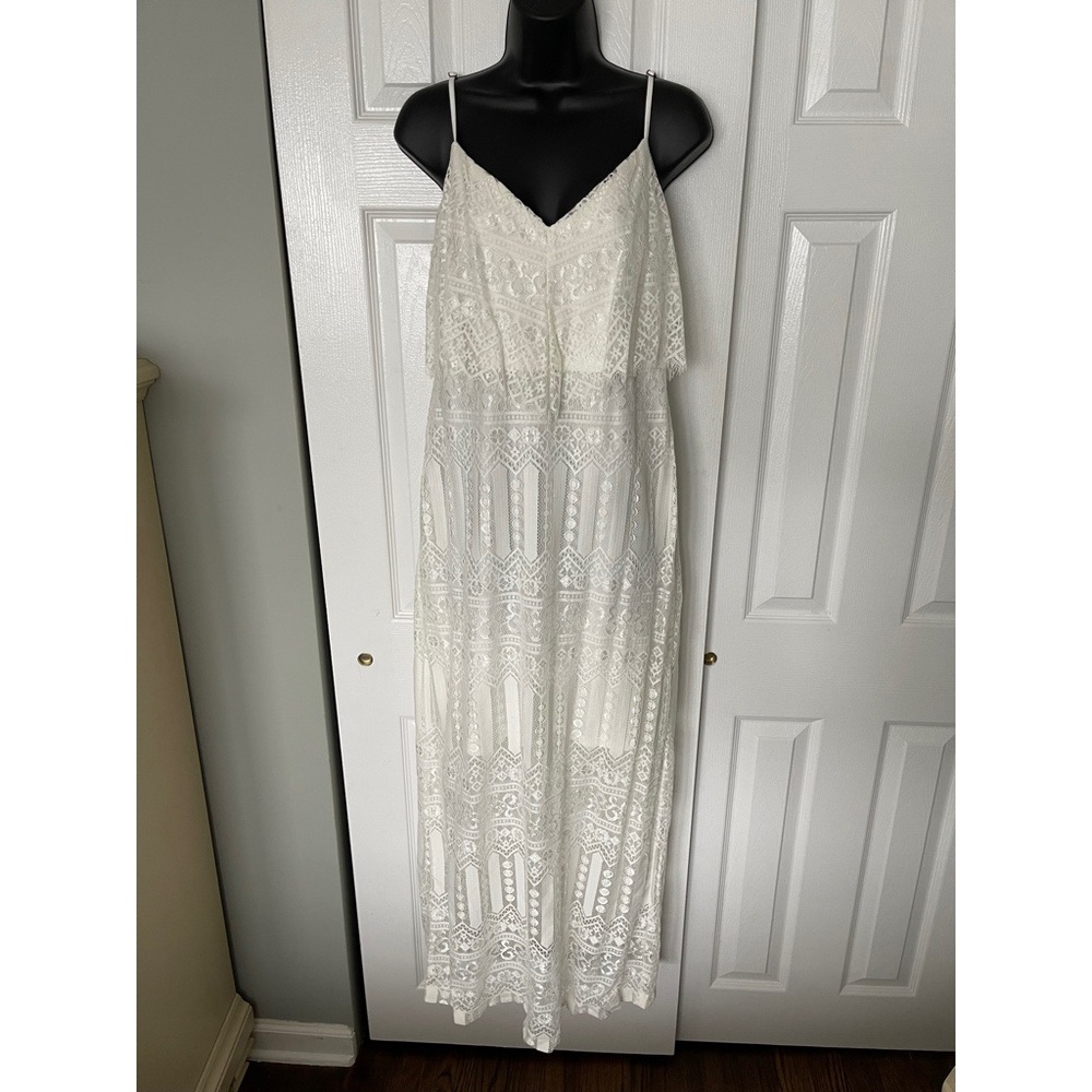 GUESS White lace maxi dress, size 12